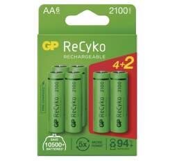 GP ReCyko HR06 (AA) 2 100 mAh 6 ks nabíjacie batérie.1