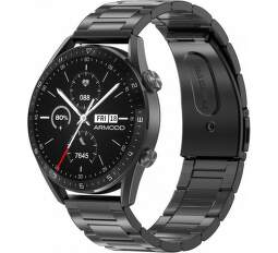 Smart hodinky Armodd Silentwatch 5 Pro čierne s kovovým + silikónovým remienkom