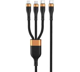 Winner 3v1 kábel USB-C/Lightning/Micro USB 1,5 m čierny