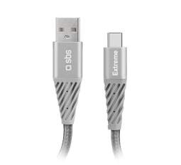 SBS Extreme kábel USB-C/USB 1,5 m sivý