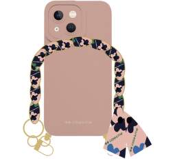 case&me Lady Case puzdro s retiazkou na zápästie a šatkou pre iPhone 14 Plus ružové