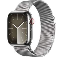 Apple Watch Series 9 GPS + Cellular 41 mm strieborná nerezová oceľ milánsky ťah S/M