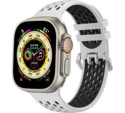 Cubenest športový remienok pre Apple Watch 42444549 mm bielo-čierny (1)