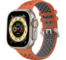 Cubenest športový remienok pre Apple Watch 42444549 mm oranžovo-sivý (1)