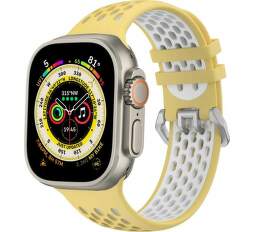 Cubenest športový remienok pre Apple Watch 42444549 mm žlto-biely (1)