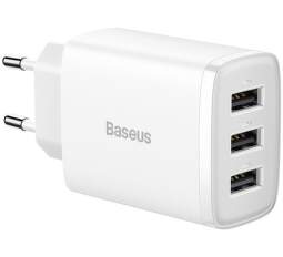 Baseus CCXJ020102 Compact nabíjačka 3x USB 17 W biela