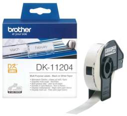 Brother DK-11204 - čierna na bielej, 400 papierových štítkov (17 × 54 mm)