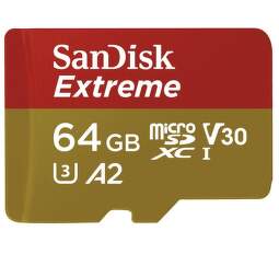 Sandisk Extreme microSDXC 64 GB Class 10 V30 A2 UHS-I U3 + SD adaptér