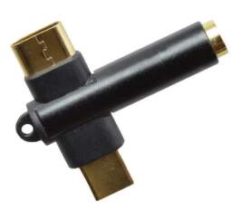 Mobilnet 2v1 2x USB-C - 3,5mm rozdvojka, čierna