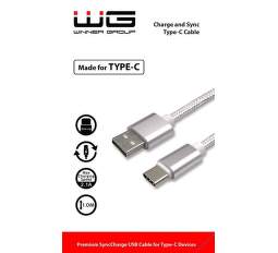 Winner dátový kábel USB - USB-C, 1m (biely)