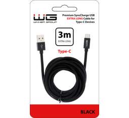 Winner dátový kábel USB-C 3 m čierny