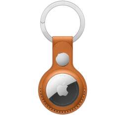 Apple AirTag kožená kľúčenka zlatohnedá