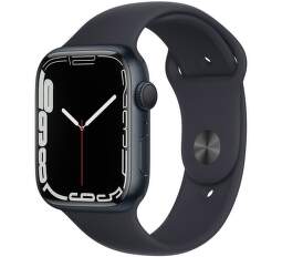 Apple Watch Series 7 45 mm temne atramentový hliník s antracitovo čiernym športovým remienkom