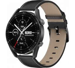 Smart hodinky Armodd Silentwatch 5 Pro čierne s koženým + silikónovým remienkom