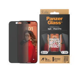 PanzerGlass Ultra-Wide Fit Privacy tvrdené sklo s aplikátorom pre iPhone 15 Plus čierne (1)