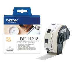 Brother DK-11218 - čierna na bielej, 1000 okrúhlych papierových štítkov (Ø 24 mm)