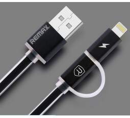 REMAX AA-1143 AURORA 2v1 USB KÁBEL čierny