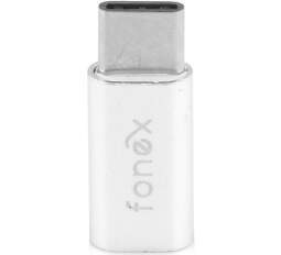 Fonex Micro USB/USB-C adaptér, strieborná