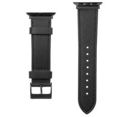 Fixed Leather Strap remienok pre Apple Watch 42/44/45 mm čierny