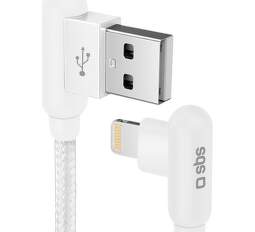 SBS USB-C/Lightning 90° kábel 1 m biely