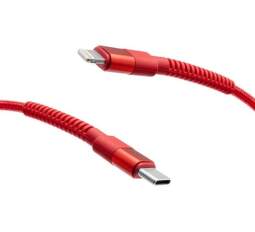 Mobilnet USB-C/Lightning kábel 20 W 1 m červený