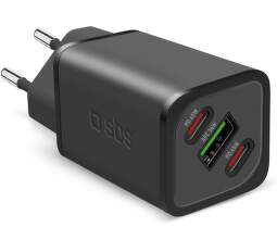 SBS NanoTube nabíjačka 2x USB-C/ 1x USB PD GaN 65 W čierna