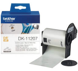 Brother DK-11207 - čierna na bielej, 100 okrúhlych štítkov (Ø 58 mm)