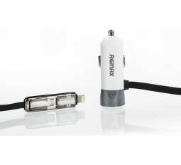 REMAX AA-1148 CCR102 auto adapter s micro USB / lighting - sivý