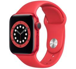 Apple Watch Series 6 40 mm červený hliník s červeným športovým remienkom-1