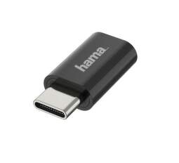 Hama adaptér USB-C / micro USB čierny