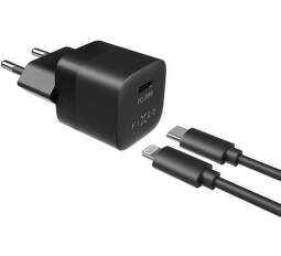 Fixed Mini nabíjačka USB-C PD 20W čierna + kábel USB-C/Lightning 1 m MFI