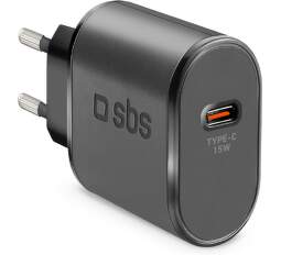 SBS sieťová nabíjačka USB-C 15 W AFC čierna