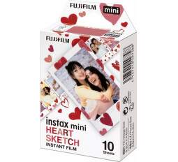 Fujifilm Instax Mini Heart Sketch fotopapier 10 ks