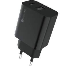Sturdo sieťová nabíjačka USB-A/USB-C 20 W PD QC čierna