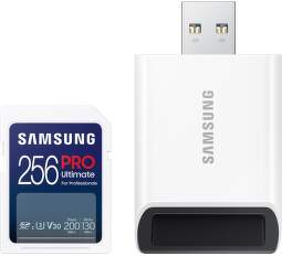 Samsung PRO Ultimate SDXC 256 GB Class 10 U3 A2 UHS-I V30 + USB adaptér