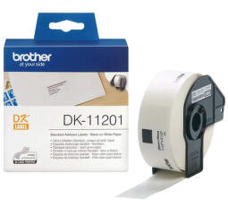 Brother DK-11201- čierna na bielej, 400 papierových štítkov (29 × 90 mm)