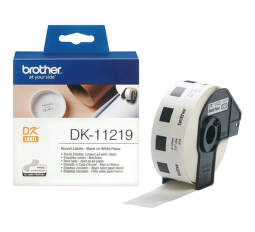 Brother DK-11219 - čierna na bielej, 1200 okrúhlych papierových štítkov (Ø 12 mm)