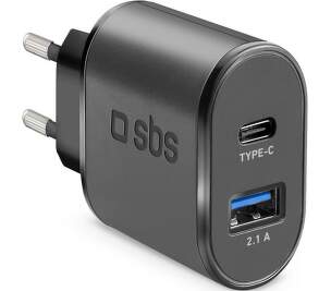 SBS USB-C/USB 2.1A iC čierna