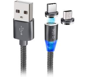 SBS USB-C/Micro USB/USB kábel 1 m čierny