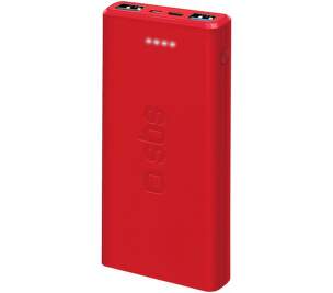 SBS powerbanka USB-C/2× USB-A 10 000 mAh červená