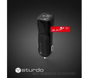Sturdo Pro Sport 2x USB 12/24 V 1/2 A čierna