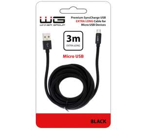 Winner dátový kábel Micro USB 3 m čierny