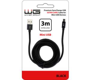 Winner dátový kábel Mini USB 3 m čierny