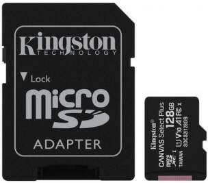 Kingston microSDXC Canvas Select Plus 128 GB UHS-I U1 pamäťová karta + SD adaptér