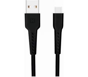 Swissten dátový kábel USB-C 1 m čierna