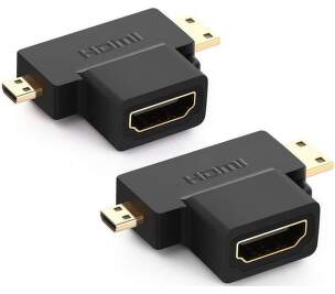 Power+ 20144 Micro HDMI/Mini HDMI (samec) na HDMI (samica) adapter