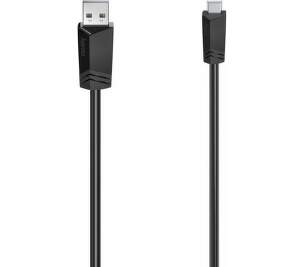 Hama mini USB/USB-A 0,75 m čierny