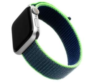 Fixed Nylon Strap remienok pre Apple Watch 42/44mm néonovo modrý