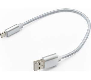 Mobilnet dátový kábel USB-C/USB 0,2 m strieborný