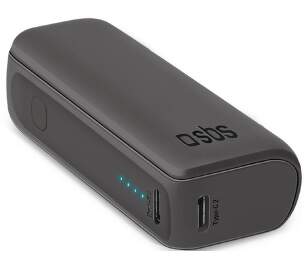 SBS NanoTube powerbanka USB-C/USB-A 5 000 mAh čierna